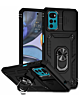 Moto G22 Dual Layers Hybrid Case with Metal Ring And Camera Protector - BLACK (Only Ground Shipping)