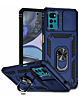 Moto G22 Dual Layers Hybrid Case with Metal Ring And Camera Protector - BLUE (Only Ground Shipping)