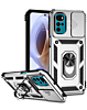 Moto G22 Dual Layers Hybrid Case with Metal Ring And Camera Protector - SILVER (Only Ground Shipping)