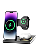 3-in-1 Wireless Charger Stand Fast Charging Station (BLACK) (Only Ground Shipping)