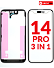 Shop the 3-in-1 set with front glass, frame, and OCA for iPhone 14 Pro, G+ OCA Pro version.
