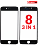 3in1 (Front Glass + Frame + OCA) (Premium) (2 Pack) (BLACK) for iPhone 8 (G+ Oca Pro)