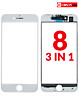 3in1 (Front Glass + Frame + OCA) (Premium) (2 Pack) (WHITE) for iPhone 8 (G+ Oca Pro)