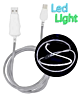 Visible USB A-C Flowing LED Fast Charging Cable (GRAY) (3ft) (10W) (Only Ground Shipping)