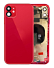 Buy the Back Housing Frame with small components pre-installed for iPhone 11, no logo, in red.