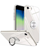 Hard PC Rear / Soft TPU Colorful Border Case with I-ring Holder - CLEAR for iPhone 7G / 8G / SE 2020 (Only Ground Shipping)