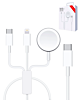 USB-C 3in1 Magnetic Watch Charging Cable with USB-C and Lightning Charger (4ft) (15W) (Only Ground Shipping)