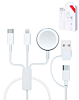 USB-C and USB-A 3in1 Magnetic Watch Charging Cable with USB-C and Lightning Charger (4ft) (15W) (Only Ground Shipping)