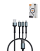 LDNIO LC93 3in1 USB A-L/M/C Universal Smart Charging Cable (4ft) (60W) (GRAY) (Only Ground Shipping)