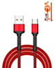 LDNIO LS63 USB A-C Braided Fast Charging Data Cable (RED) (3ft) (20W) (Only Ground Shipping)