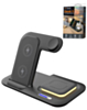 4-in-1 Wireless Charger Stand Fast Charging Station & Touch Nightlight (15W) (BLACK) (Only Ground Shipping)