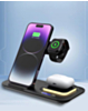 4-in-1 Wireless Charger Stand Fast Charging Station & Touch Nightlight (15W) (BLACK) (Only Ground Shipping)
