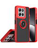 Hard PC Rear / Soft TPU Colorful Border Case with I-ring Holder - RED for Moto G Power 5G (2025 / 2026) / G Play 5G (2025) (Only Ground Shipping)
