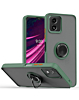 Moto G Play 4G (2024) Hard PC Rear / Soft TPU Colorful Border Case with I - ring Holder - GREEN (Only Ground Shipping)