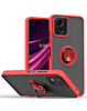Moto G Play 4G (2024) Hard PC Rear / Soft TPU Colorful Border Case with I - ring Holder - RED (Only Ground Shipping)