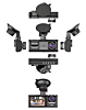 Wide Angle Full HD Dash Cam with (1800 mAh) Battery (1280*720P / 30FPS) (Front / In-Cabin / Tail Camera) (Only Ground Shipping)