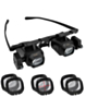 Head Mount Repair Magnifier Interchangeable 2X to 24X Lenses with 2 LED Lights (Only Ground Shipping)