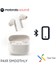 Motorola Buds 065 True Wireless Bluetooth Earbuds - WHITE (Only Ground Shipping)
