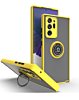 Galaxy Note 20 Hard PC Rear / Soft TPU Colorful Border Case with I-ring Holder - YELLOW (Only Ground Shipping)