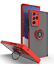 Galaxy Note 20 Hard PC Rear / Soft TPU Colorful Border Case with I-ring Holder - RED (Only Ground Shipping)