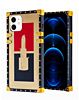 Shiny Lipstick Square Case - Style 2 for iPhone 12 / 12 Pro (Only Ground Shipping)