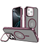 Slim Transparent Camera Stand Case with Wireless Charging - RED for iPhone 12 / 12 Pro (Only Ground Shipping)