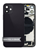 Back Housing Frame with Charging Port Flex & Small Parts for iPhone 12 Mini ((International) BLACK) (OEM Pull A Grade)