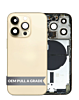 Back Housing Frame (GOLD) (US Version) (OEM Pull A Grade) with Small Components Pre-Installed for iPhone 14 Pro