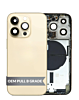 Back Housing Frame (GOLD) (US Version) (OEM Pull B Grade) with Small Components Pre-Installed for iPhone 14 Pro