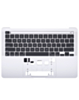 MacBook Pro 13" (A2338/Late 2020) Top Case with Keyboard (SILVER) (Oem Pull A Grade)
