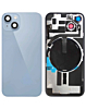 Buy the blue OEM pull B grade back glass with frame, wireless NFC charging flex, and MagSafe magnet for iPhone 14.

