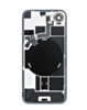 Back Glass with Frame and Wireless NFC Charging Flex and MagSafe Magnet for iPhone 17e (BLACK) (OEM Pull B Grade)