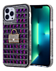 Crystal Stones Case with Five Adornment - PURPLE for iPhone XR (Only Ground Shipping)