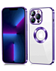 Shiny Wireless Charging Clear Case - PURPLE for iPhone 13 Pro Max (Only Ground Shipping)