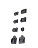 Dust Plug Set (8 Piece Set) (BLACK) for PlayStation 5 Slim