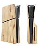 Faceplate Cover (WOODEN) (4 Piece Set) for PlayStation 5 Slim Disc Edition (NO LOGO) (Only Ground Shipping)
