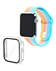 iWatch 40mm Rainbow Silicone Soft Band & Bumper Case with Tempered Glass - 1 (Only Ground Shipping)