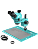 RF4 RF6565 Pro 6.5-65X Synchronous Zoom Trinocular Stereo Microscope with RF-D2 Aluminum Alloy Base (Only Ground Shipping)