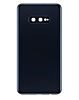 Grab wholesale deals on the back glass with camera lens and adhesive for Galaxy S10E in Prism Black, no logo.