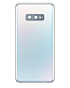 Shop the back glass with camera lens and adhesive for Galaxy S10E in Prism White, no logo.
