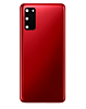 Shop the back glass with camera lens and adhesive for the Galaxy S20, no logo, in Auro Red.