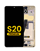 Buy the OLED assembly with frame for the Galaxy S20 G980 and G981, not compatible with Verizon, in Cloud White, Premium.
