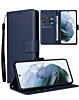 Galaxy S21 FE Leather Wallet Case with Card Slot - BLUE (Only Ground Shipping)
