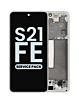 Stock up on the OLED Assembly with Frame for Galaxy S21 FE G990 in White, Service Pack.