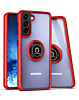 Galaxy S21 Plus 5G Hard PC Rear / Soft TPU Colorful Border Case with I-ring Holder - RED (Only Ground Shipping)