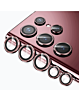 Order the metal ring with HD tempered glass for Galaxy S22 Ultra in burgundy.