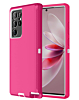 Heavy Duty Case for Galaxy S22 Ultra (HOT PINK & WHITE) (Only Ground Shipping)