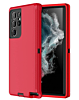 Heavy Duty Case for Galaxy S22 Ultra (RED & BLACK) (Only Ground Shipping)
