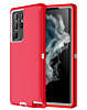 Heavy Duty Case for Galaxy S22 Ultra (RED & WHITE) (Only Ground Shipping)