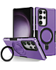 Hard PC Shockproof Case w /Ring Holder - PURPLE for Galaxy S22 Ultra (Only Ground Shipping)